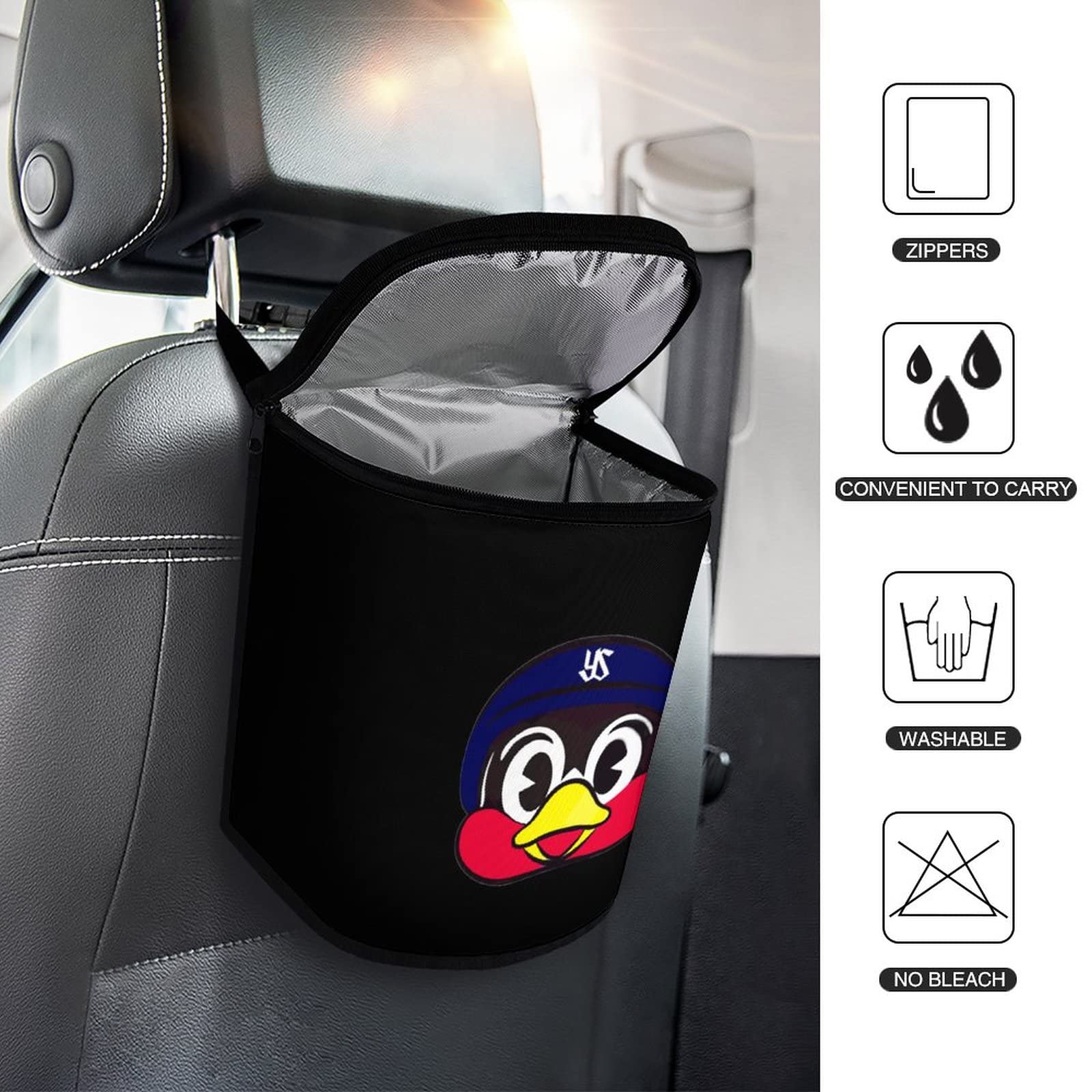 Amazon｜東京ヤクルトスワローズ つば九郎 車 ゴミ箱 ごみ箱 車用