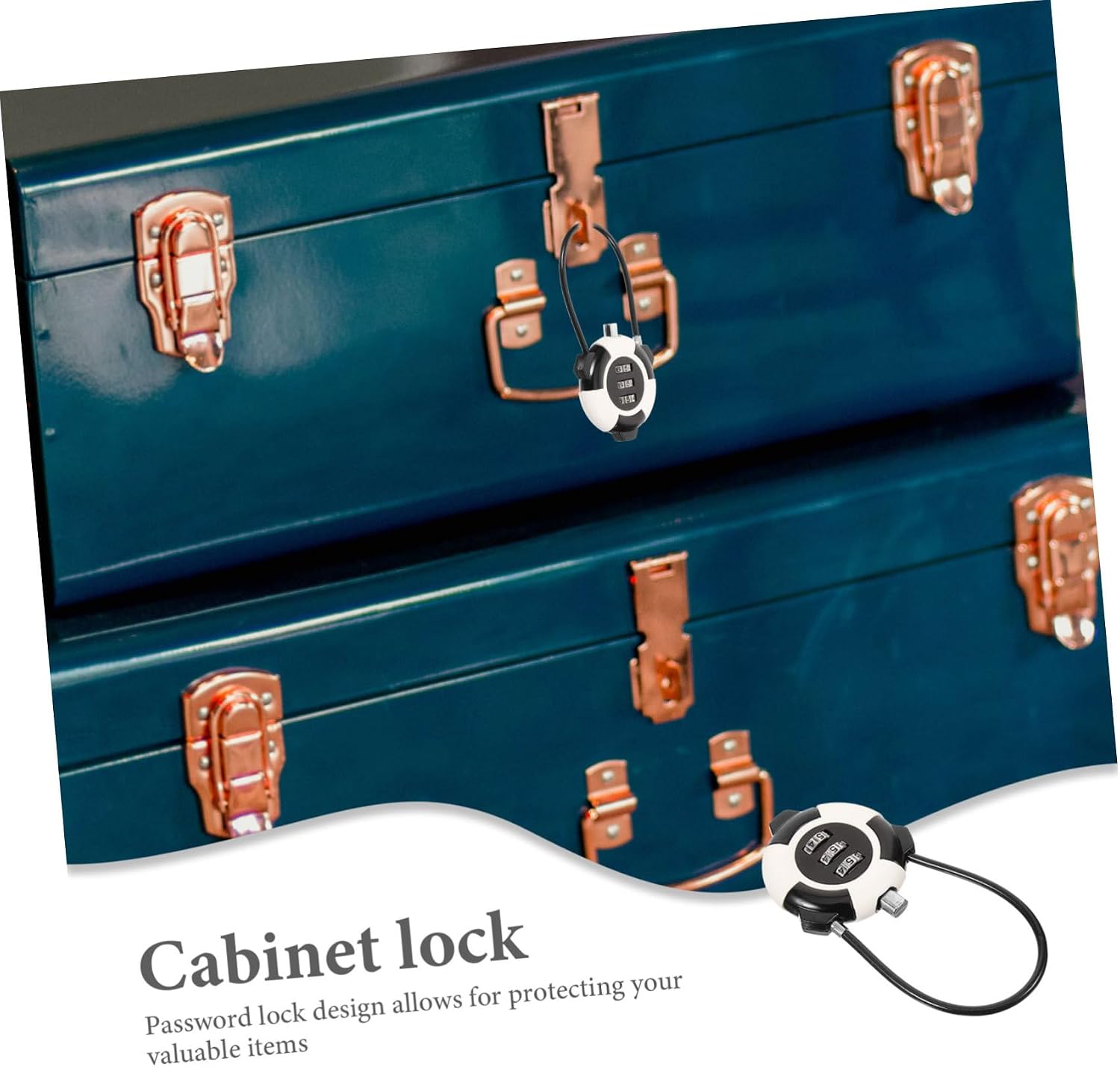 OSALADI Cable Password Lock for Drawer and Cabinet Multi Purpose Security Lock with Resettable Code Stylish Black Wire Rope for Luggage Wardrobe Laptop Bag Travel Use