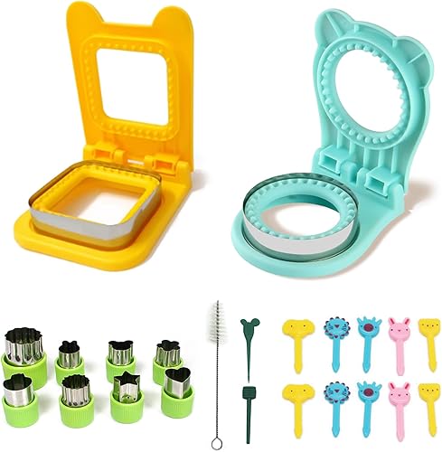 Juego de 23 cortadores y selladores de sándwiches, cortadores de alimentos para niños, almuerzo, pan, sándwich, desoxidante, divertido cortador de