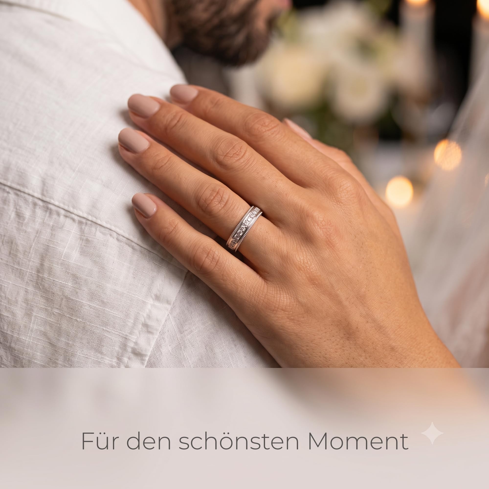 Kolibri Rings Damenring 15 Zirkonia Steine Sterling Silber 925 Ring Verlobungsring Ehering Partnerring Freundschaftsring - Inkl. Gratis Gravur und Etui