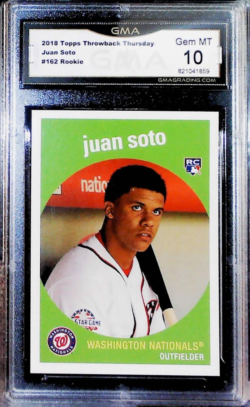 2018 Topps TBT Throwback Thursday 1959 Topps Design #162 Juan Soto RC Rookie Card GMA 10 GEM MINT Washington Nationals Baseball Serial Number May Vary