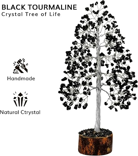 Miniatura 2 de Cristales de turmalina negra, árbol de cristal, árbol bonsái, árbol de chakras, decoración del árbol de la vida, decoración de meditación,