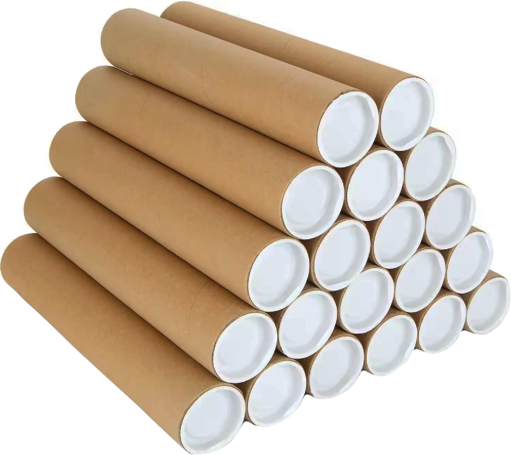 UR CHOICE A3 Postal Tubes - Heavy Duty Cardboard with Plastic End Caps - Postal Tubes for Poster, Artworks, Paintings, Documents, Blueprints - Stackable and Tear Resistance (A3 x 5pc)