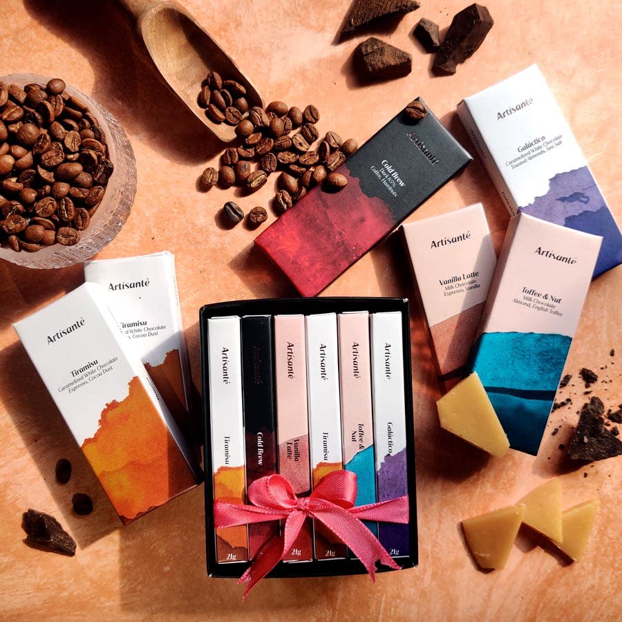 Artisante Mini Coffee & Caramel Tasting Library 6 X 21G | Luxury Chocolate | Gift Pack, 126 Gram (B0B77LX1X4) Amazon Price History, Amazon Price Tracker