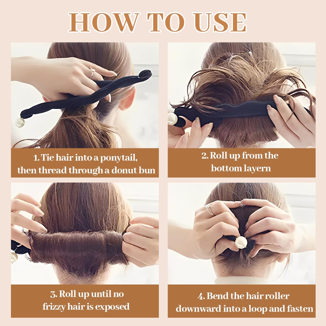 Chignon Facile per Capelli,3 Pcs Strumento per La Creazione Rapida di Chignon,Capelli Strumento per Intrecciare,Capellis Ricci Accessori,per Raccogliere Capellis