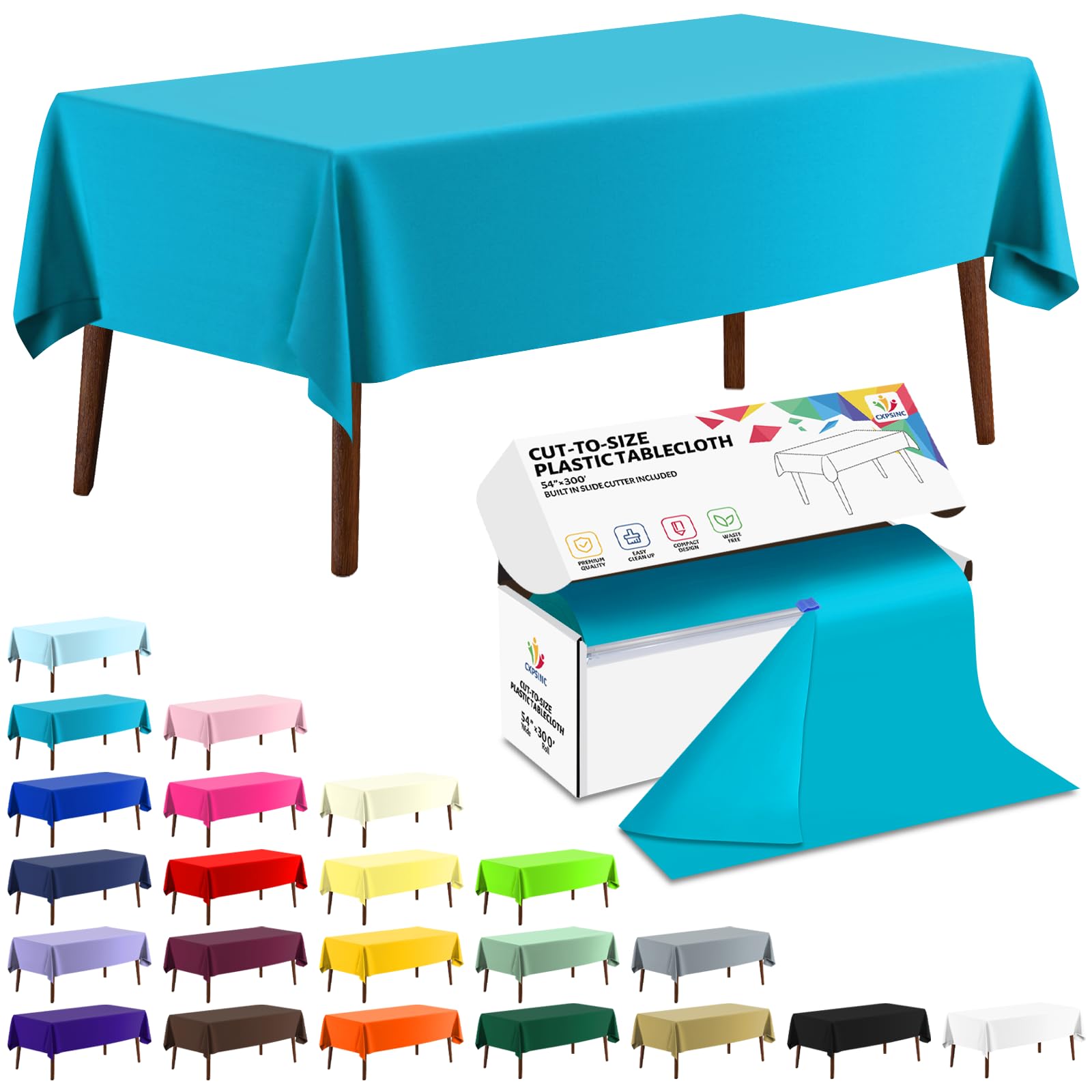 Nappe jetable en plastique turquoise CXPSINC fini les corvées de nettoyage