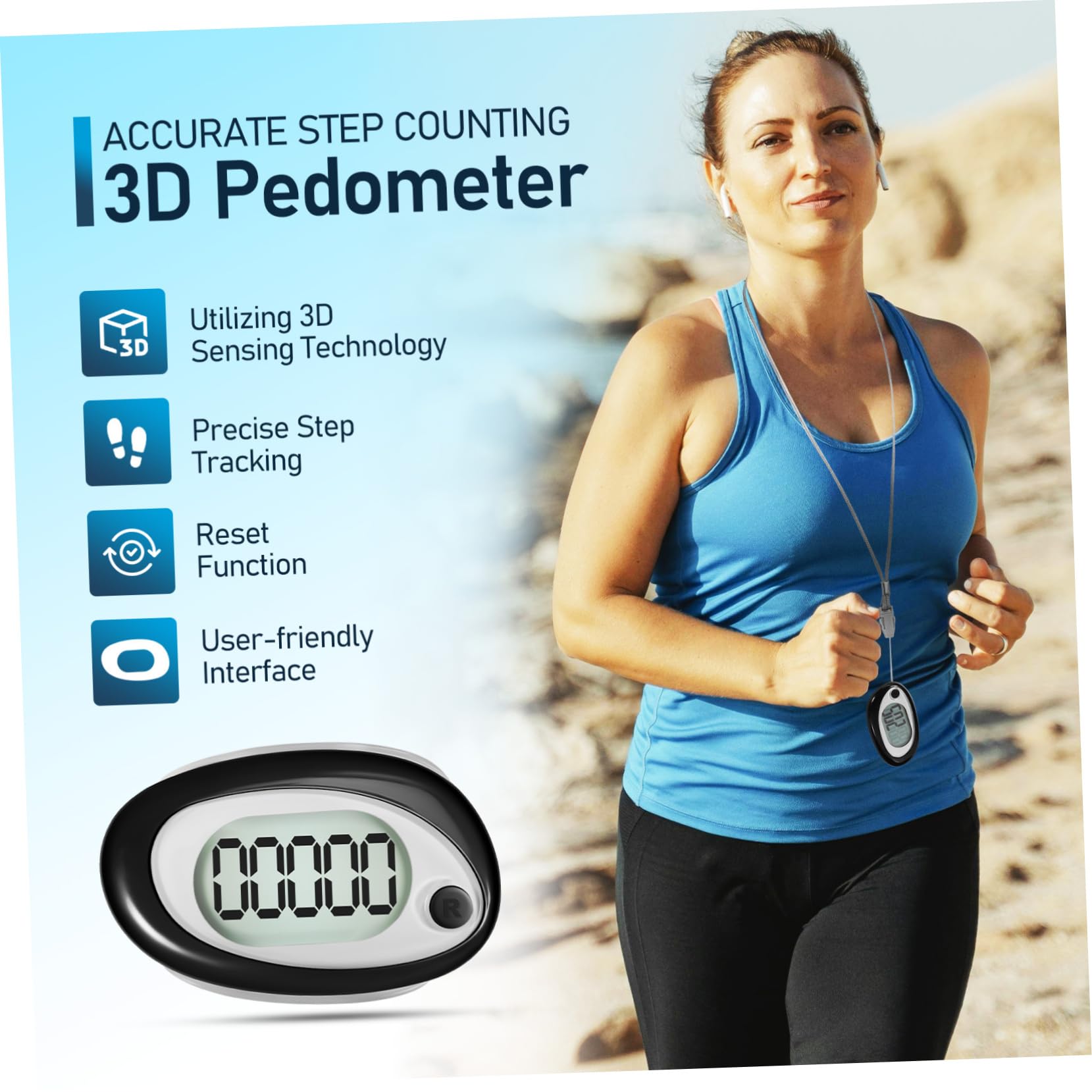 BESPORTBLE Podomètre De Marche Compteur De Pas Portable Petits Podomètres Compteur De Pas De Jogging EUR De Pas De Marche De Remise en Forme De