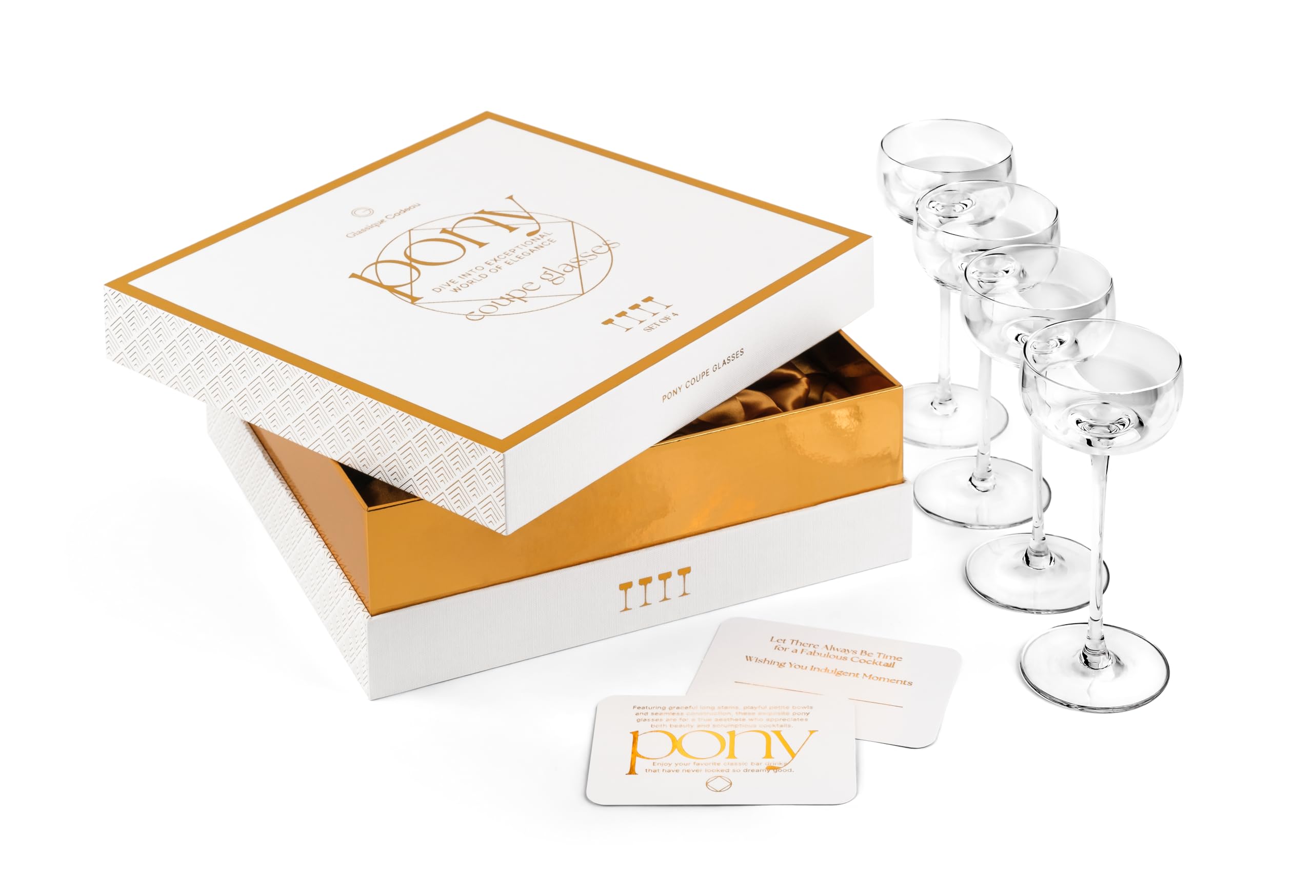 Piccoli bicchieri da cocktail Pony Martini da 150 ml, set da 4 pezzi, eleganti bicchieri da cocktail Nick e Nora Coupe, con manico lungo per espresso Martini, Daiquiri, Cosmo, Manhattan, bicchieri da