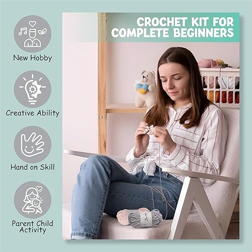 Miniatura 2 de Kit de guantes de pata de gato de ganchillo para principiantes, tutoriales en video paso a paso e instrucciones, kit completo de bricolaje para