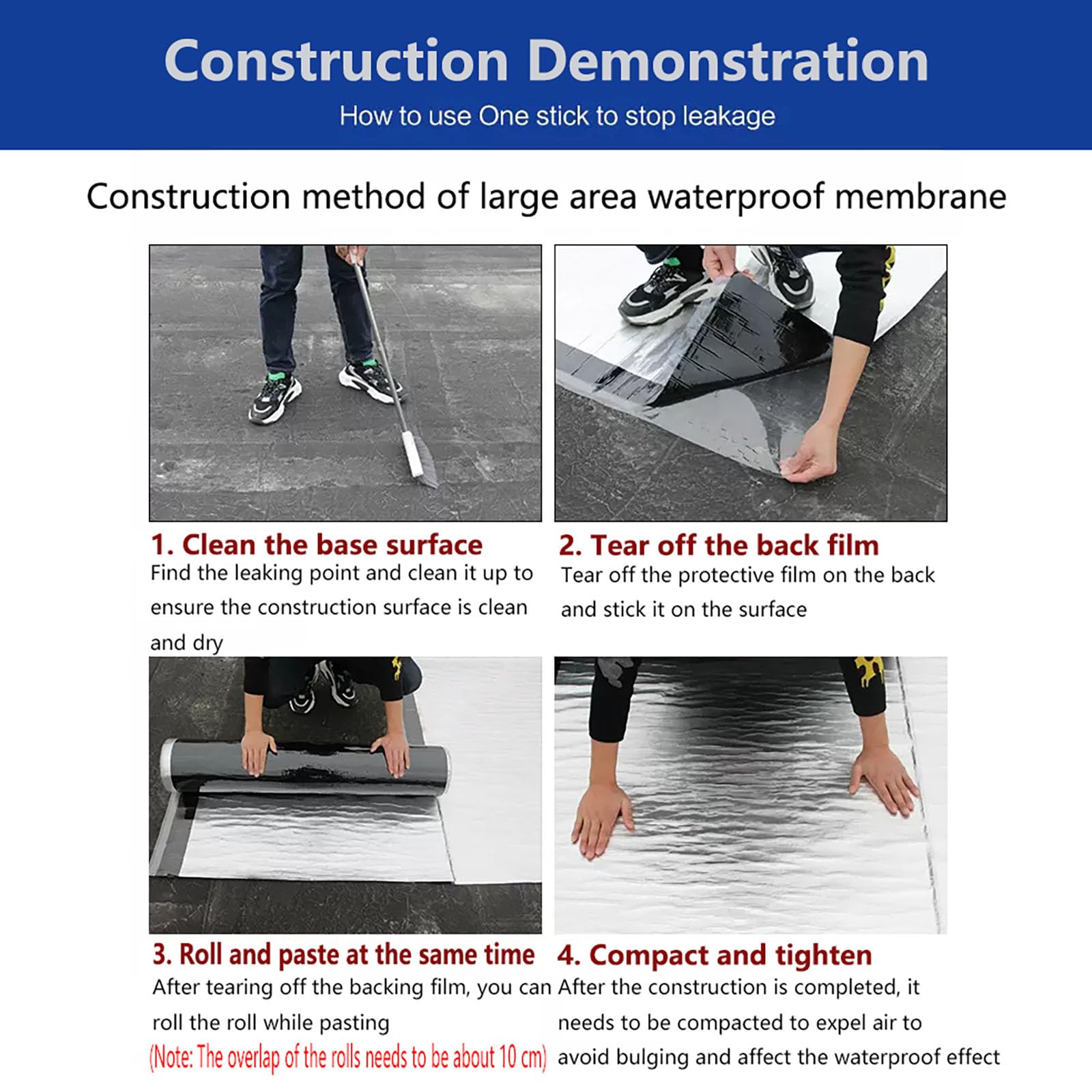 Cinta autoadhesiva impermeable para reparación de techos, sellador de betún de aluminio para paredes, techos y suelos, a prueba de fugas, 8,33 cm x 16,1 m, fácil de usar