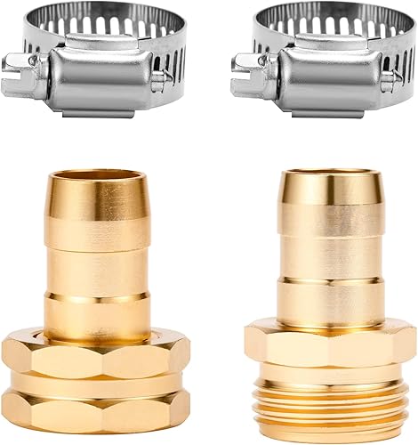 Miniatura 3 de Sanpaint Conector de reparación de manguera de jardín con abrazaderas, apto para accesorios de manguera de jardín macho y hembra de 34 pulgadas o 58