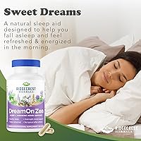 Vista 6 de Ridgecrest Herbals DreamOn Zen, suplemento de apoyo para dormir, sin melatonina, magnesio, 5-HTP, lavanda, manzanilla, valeriana, bálsamo de limón