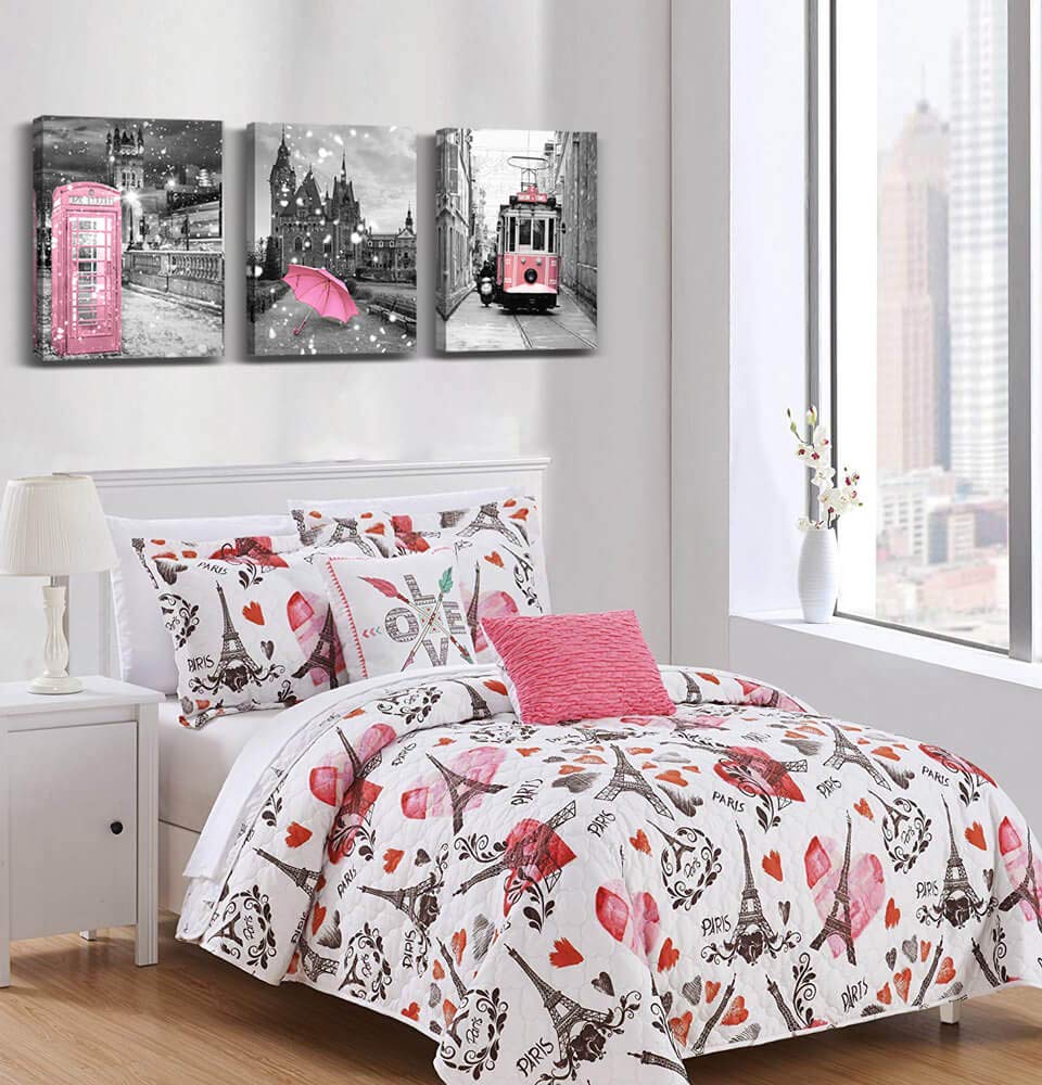 Decorazione Per La Camera Da Letto Per Ragazze Rosa A Tema