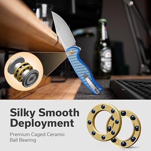 Miniatura 6 de CIVIVI Stormhowl - Cuchillo de bolsillo, cuchillo plegable con hoja de acero Nitro-V de 3.3 pulgadas, elegante mango de aluminio y abridor de