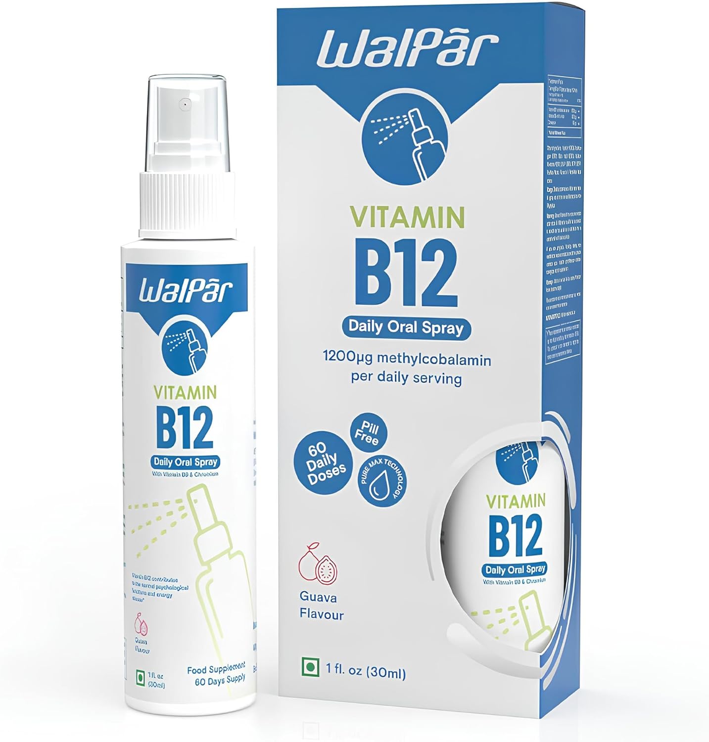 B12 Vitamin Spray (60 Doses) 1200 Methylcobalamin B12 Spray Vitamin
