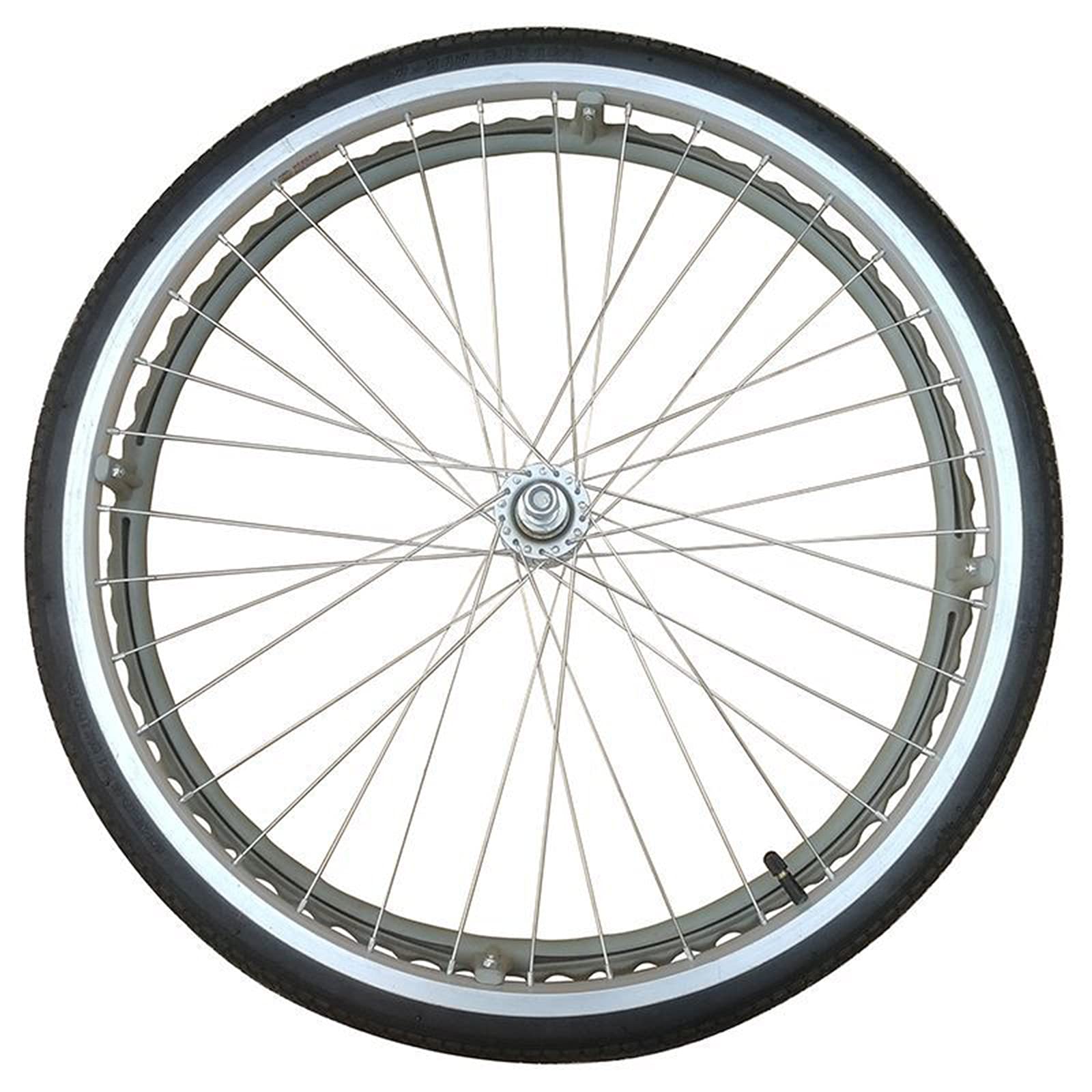 Ruedas Giratorias Manuales para Silla de Ruedas de 24 Pulgadas, Repuesto de Rueda De NeumáTico Trasero Inflable Negro/Gris, Rodamiento de 12 mm / 14 mm