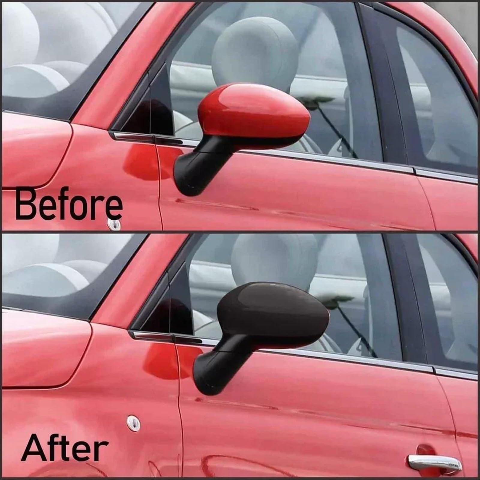 2PCS Per Fiat 500 2007-2021 Retrovisore Laterale Copertura Dello Specchio Ala Cap Porta Esterna Vista Posteriore Trim Accessori Auto Copertura protettiva