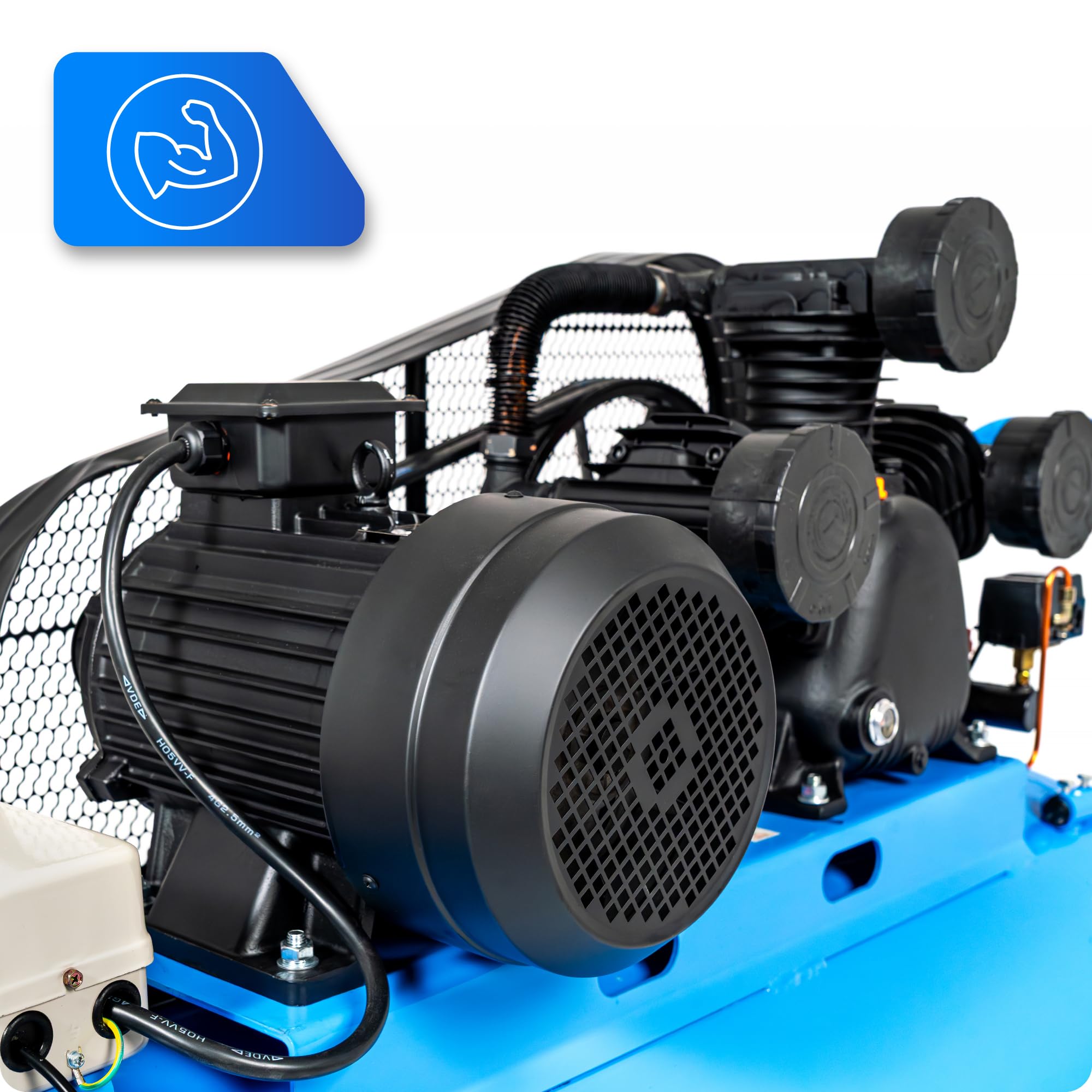 Item Name: Compressore 150L / 200L Compressore d'aria 8 bar, lubrificato ad olio, 3000W / 5500W, 3 cilindri in ghisa, 1/4" riduttore di pressione, manometro, 2 uscite, per officina,