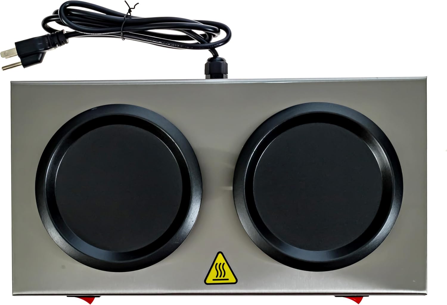 Dual Coffee Decanter Warmer Plate – 2-Burner Electric Coffee Warmer for Commercial Use – Stainless Steel Coffee Pot Warmer Plate – Keeps Coffee Warm for Offices, Cafes, Restaurants & Events TQS CAFE