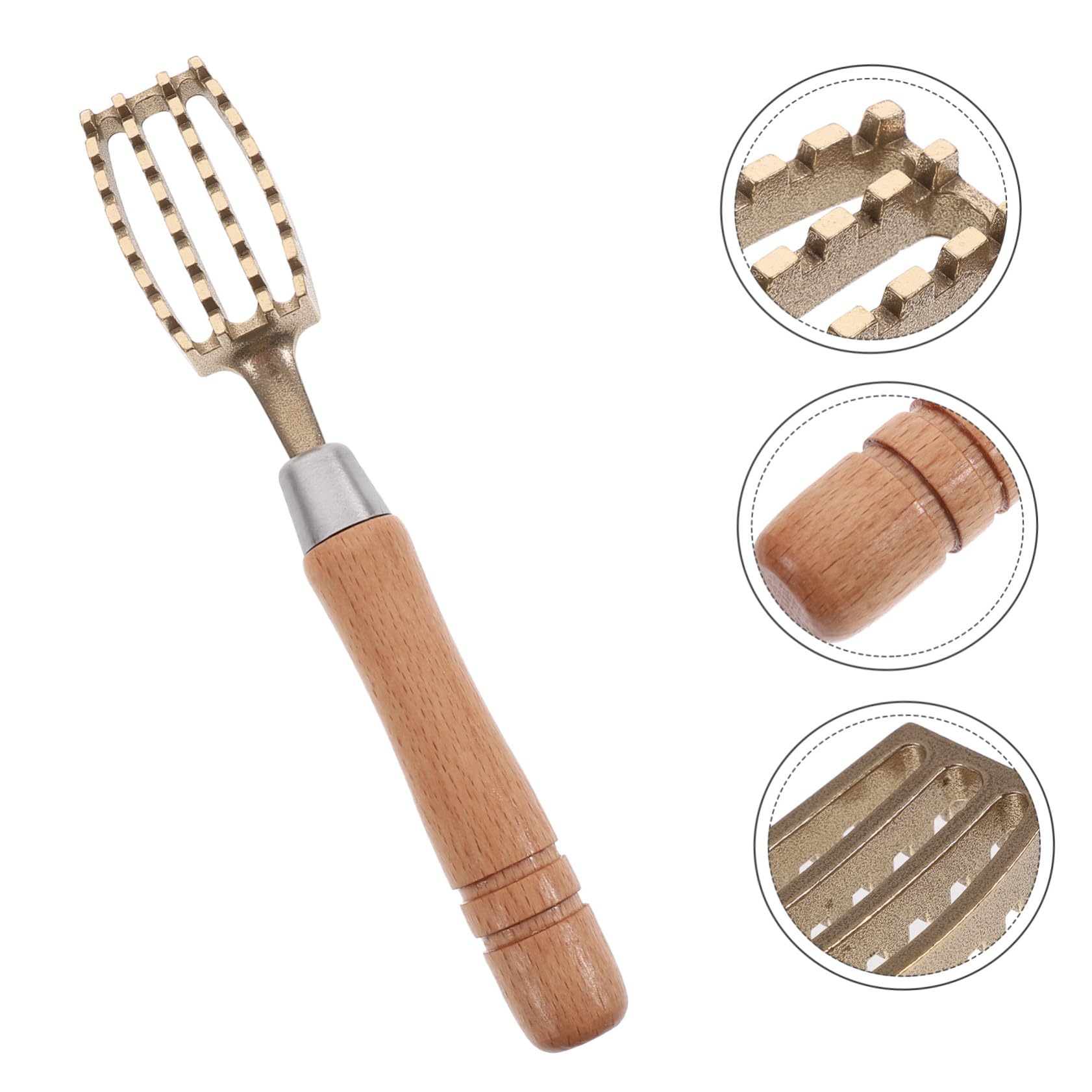 Hohopeti Desquamatore di pesce giapponese portatile con manico antiscivolo e denti seghettati in ottone per cucina e professionale