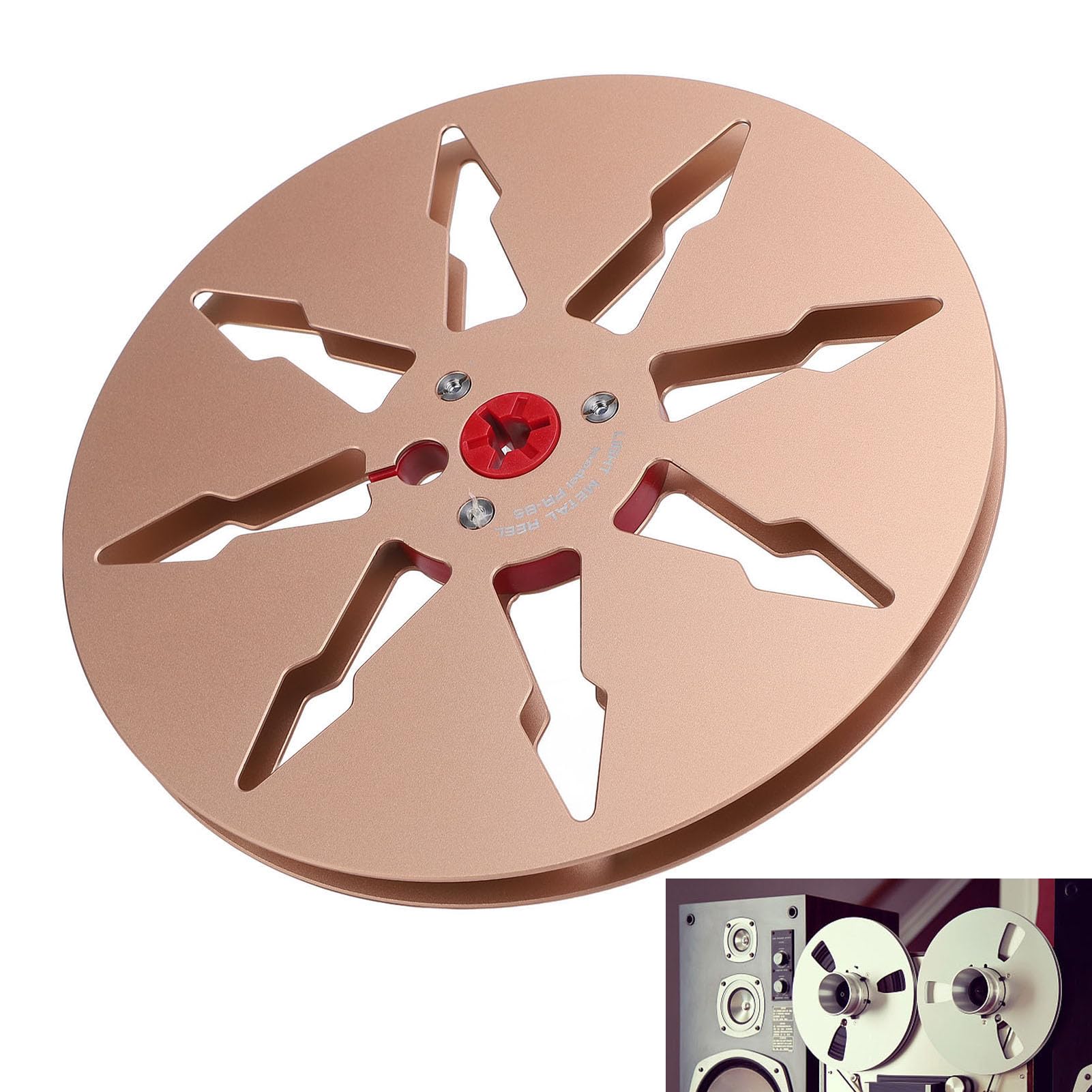 Leere Bandspule 1/4 7 Zoll Ersatz-Öffnungsmaschinenteil Leere Tonabnehmerspule aus Aluminiumlegierung für Studer (GOLD)