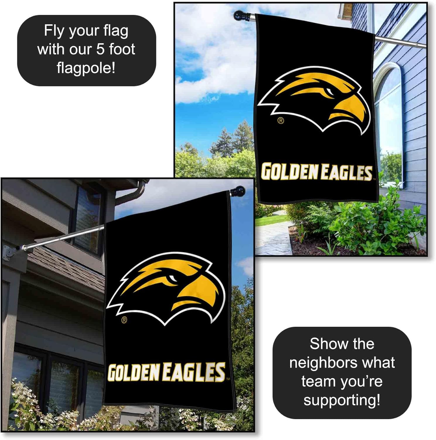 Southern Miss Eagles Double Sided House Flag