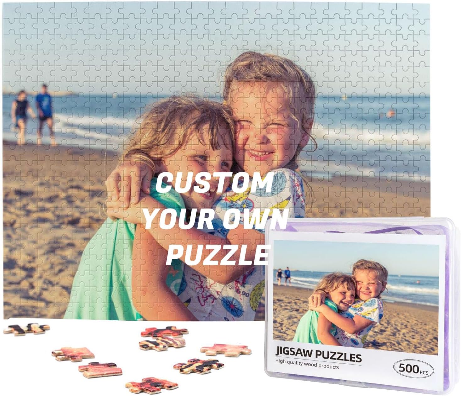– Personalised Jigsaw Puzzle Custom Puzzle from Photo 300/500/1000 Pieces Custom Jigsaw Puzzle for Adult and Kids Family, Wedding, Graduation, Gift (Horizontal 500PCS)
