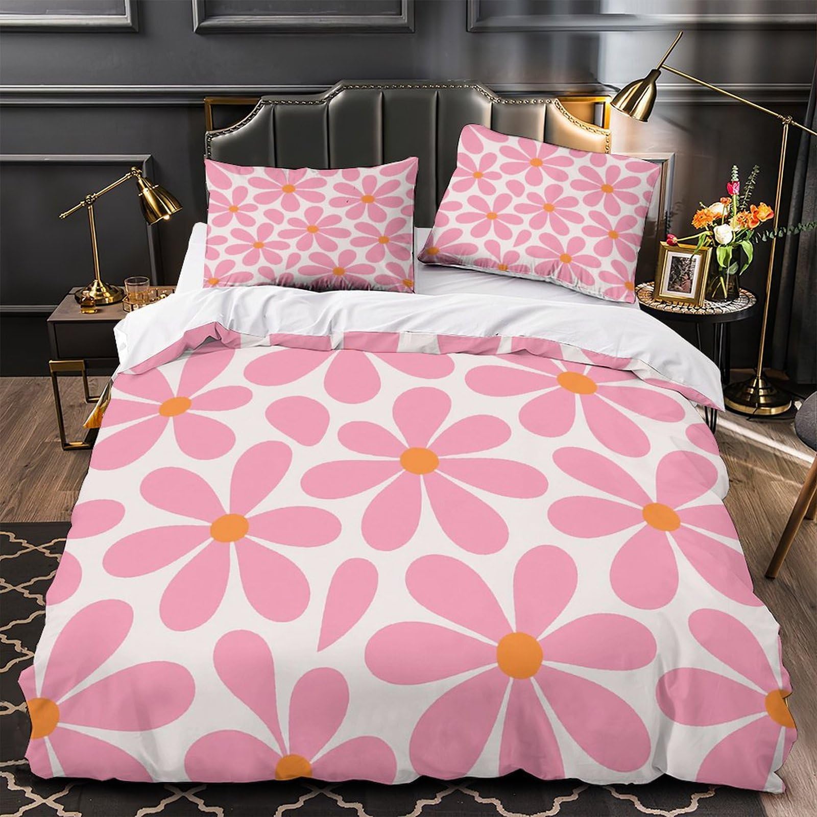 Housse de couette 3D rose floral pour transformer votre chambre en un cocon rétro vintage