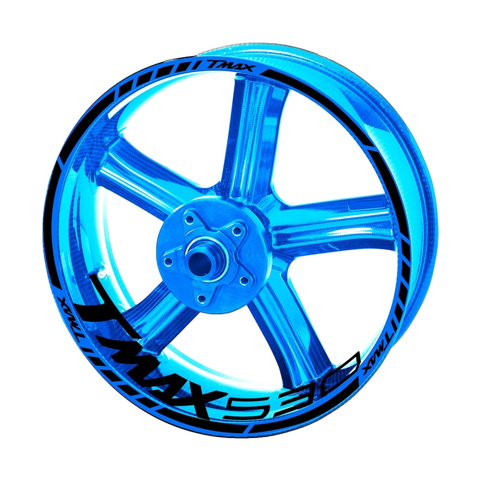 Adesivi Cerchi Compatibili Yamaha Scooter Tmax 500 530 560 Fasce Ruote Catarifrangenti Yh Tm E3 - Foto 2