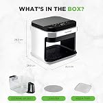 Friteuse à air Nutrichef 5,8 Quart | 8 modes de cuisson préréglés | Bol de friture transparent pour les meilleurs résultats de cuisson | Cuisinez des crevettes, steak, frites, ailes, poulet et plus | Contrôle précis de la température et du temps | Blanc