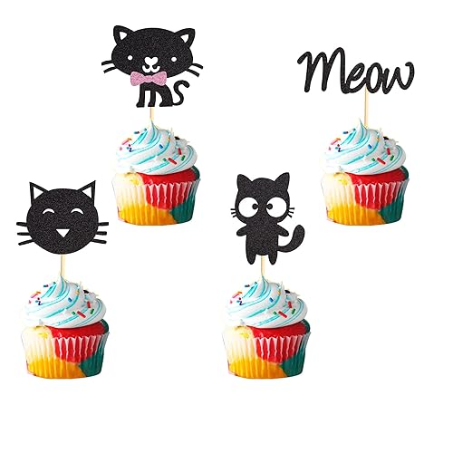 Miniatura 9 de 1 adorno para pastel de cumpleaños con temática de mascotas, lindo miau pawty fiesta de cumpleaños, decoración de fiesta de baby shower para niños y