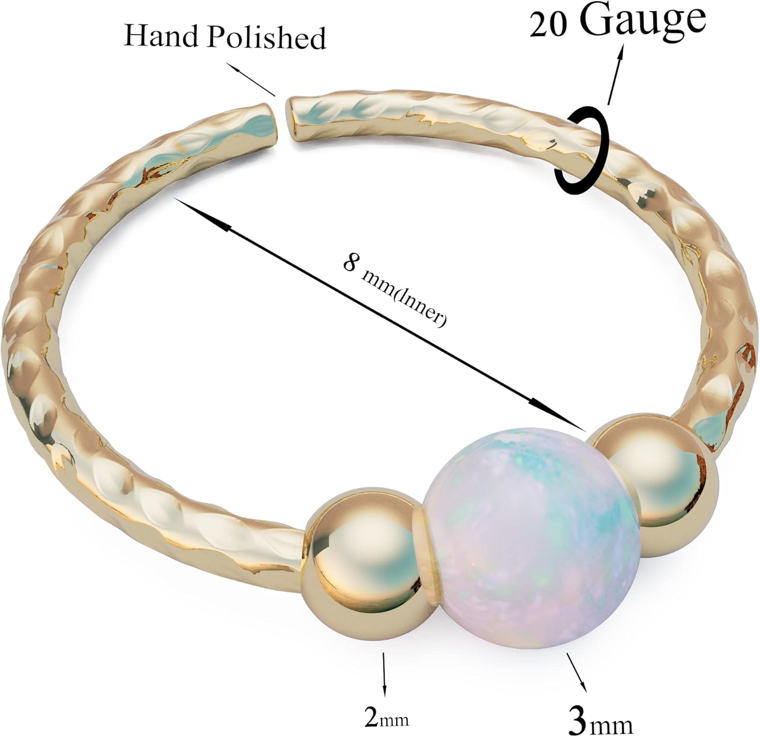 Hammerd Gold Helix 3mm Opal - Image 5