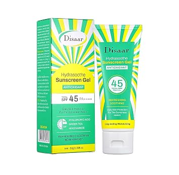 DISAAR BEAUTY Hydrasoothe Sunscreen Gel SPF45 PA++++ Green Tea 50g