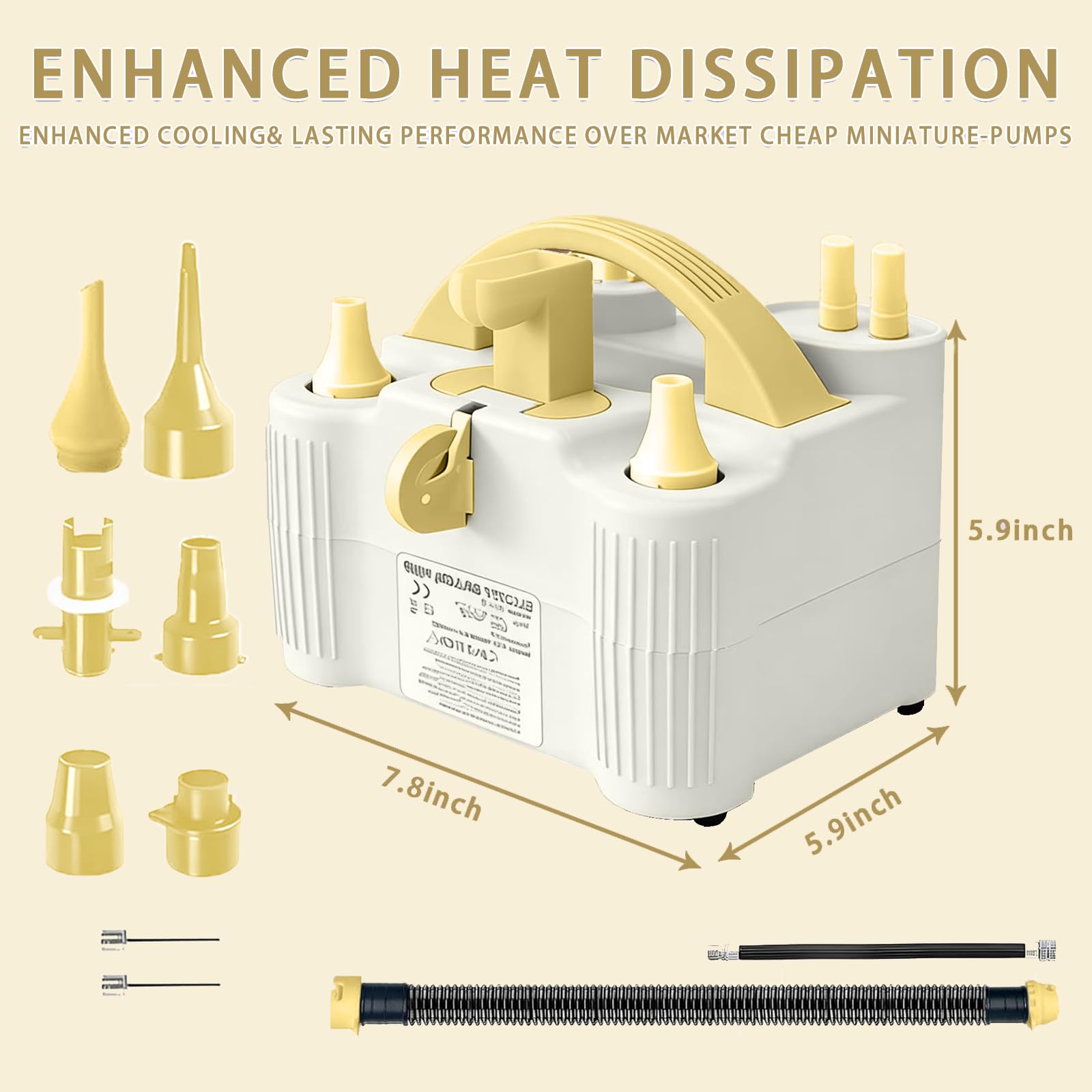 4in1 Ballonpumpe Gold Weiß