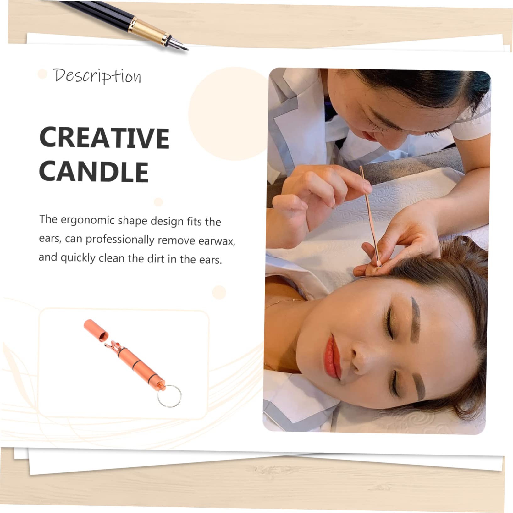 OHPHCALL Rose Gold Stainless Steel Ear Set 6pc Ear Cleaning Tools Smooth Surface for Safe Use