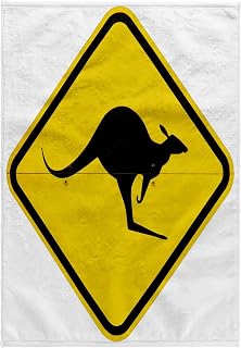 3dRose 15x22 Hand Towel - Kangaroo Warning Sign, Australia - AU01 DWA4640 - David Wall Signs