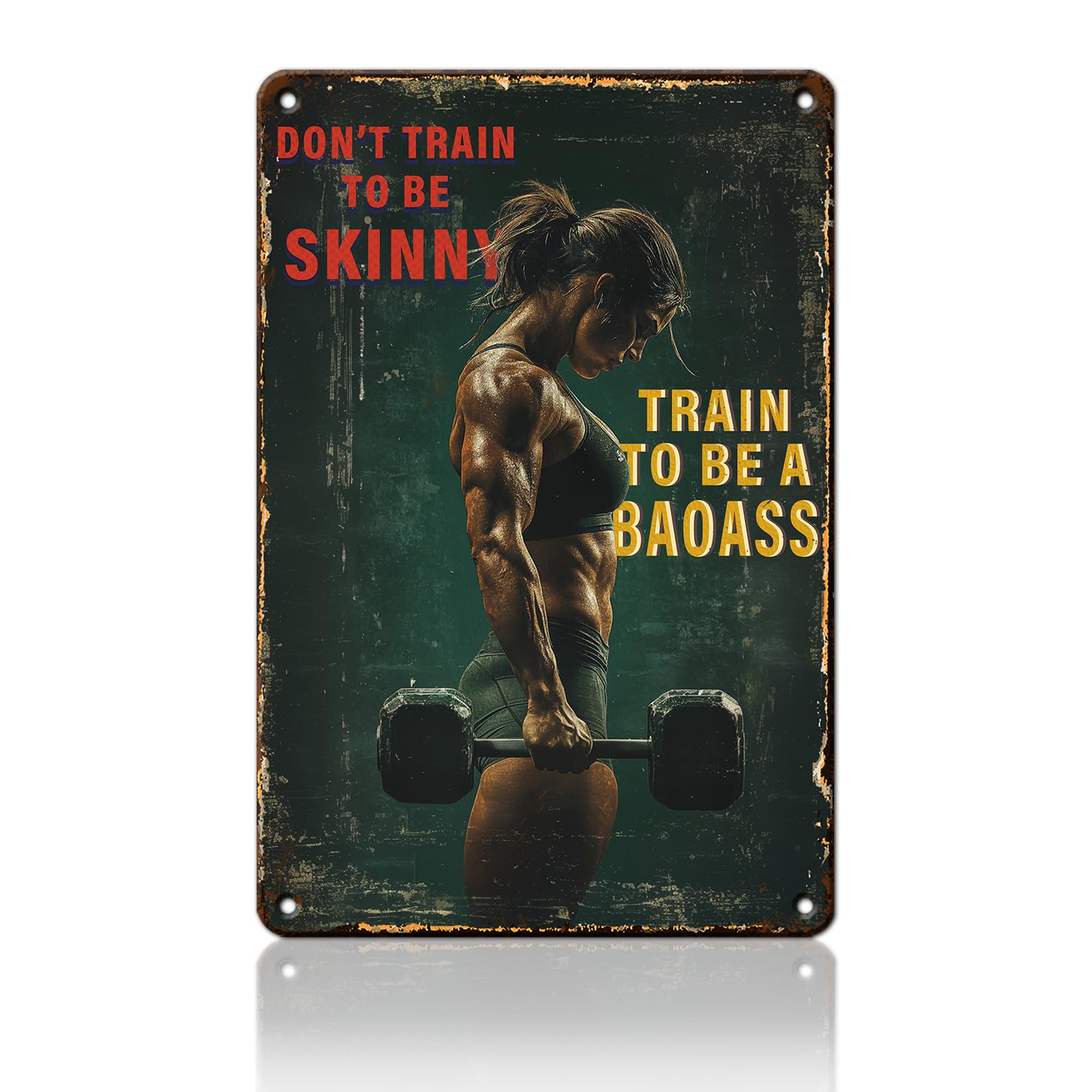 Anceky Vintage Tin Sign Don't Train To Be Skinny Metal Sign Funny Wall Decor for Cafe Bar Plub Garage Home 12×16 Inch