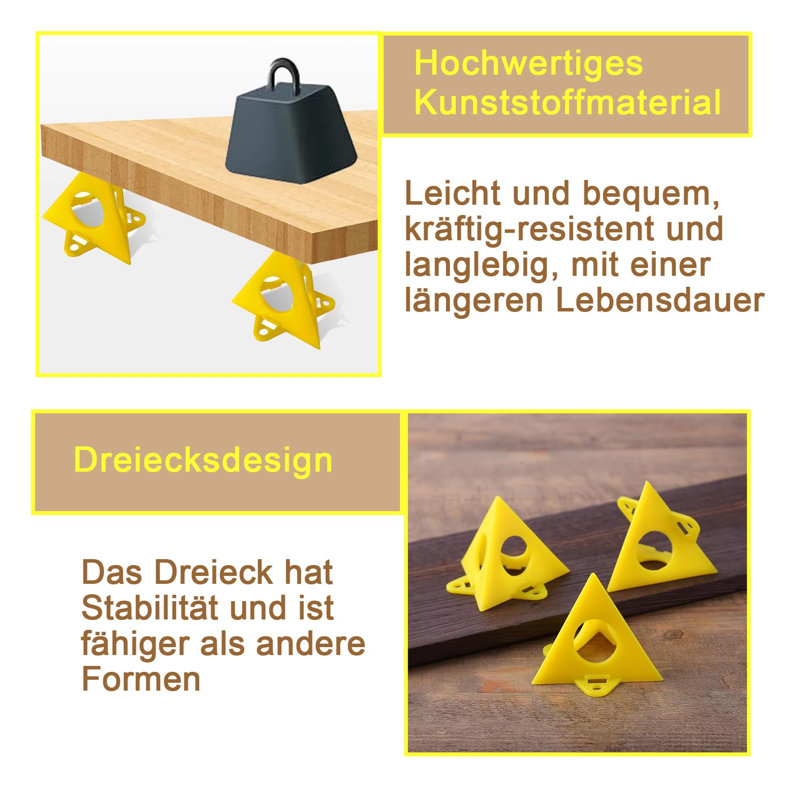 Supporti a Piramide per Pittore 40 Pezzi Giallo Cono Tela Triangolo di Vernice Legno Mobili Stand