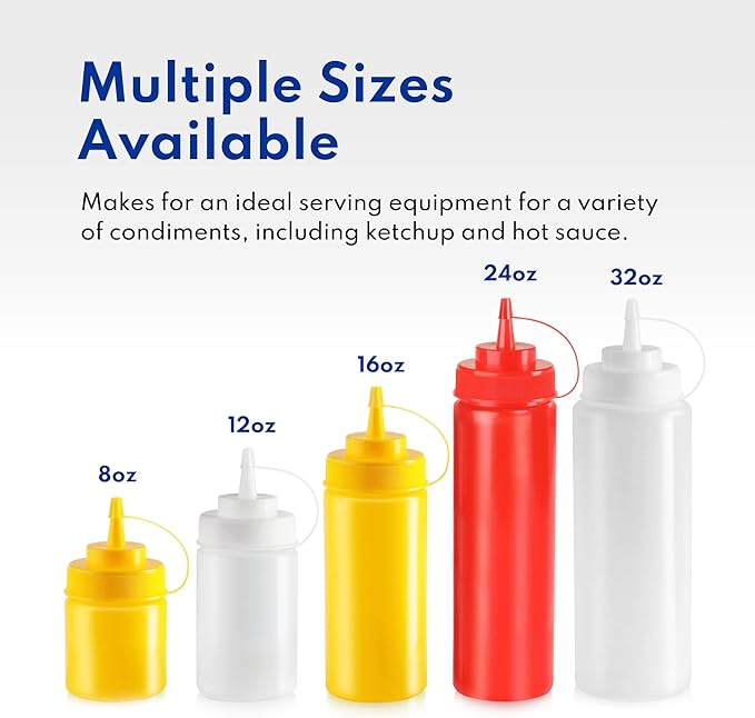 New Star Foodservice 32 oz Botella Exprimible, Pack de 6 miniatura 6