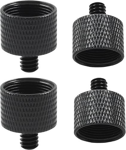 Cionyce Paquete de 4 adaptadores de tornillo de cámara 58 macho a 14 hembra Adaptador de tornillo para trípode de micrófono, adaptador de cámara web