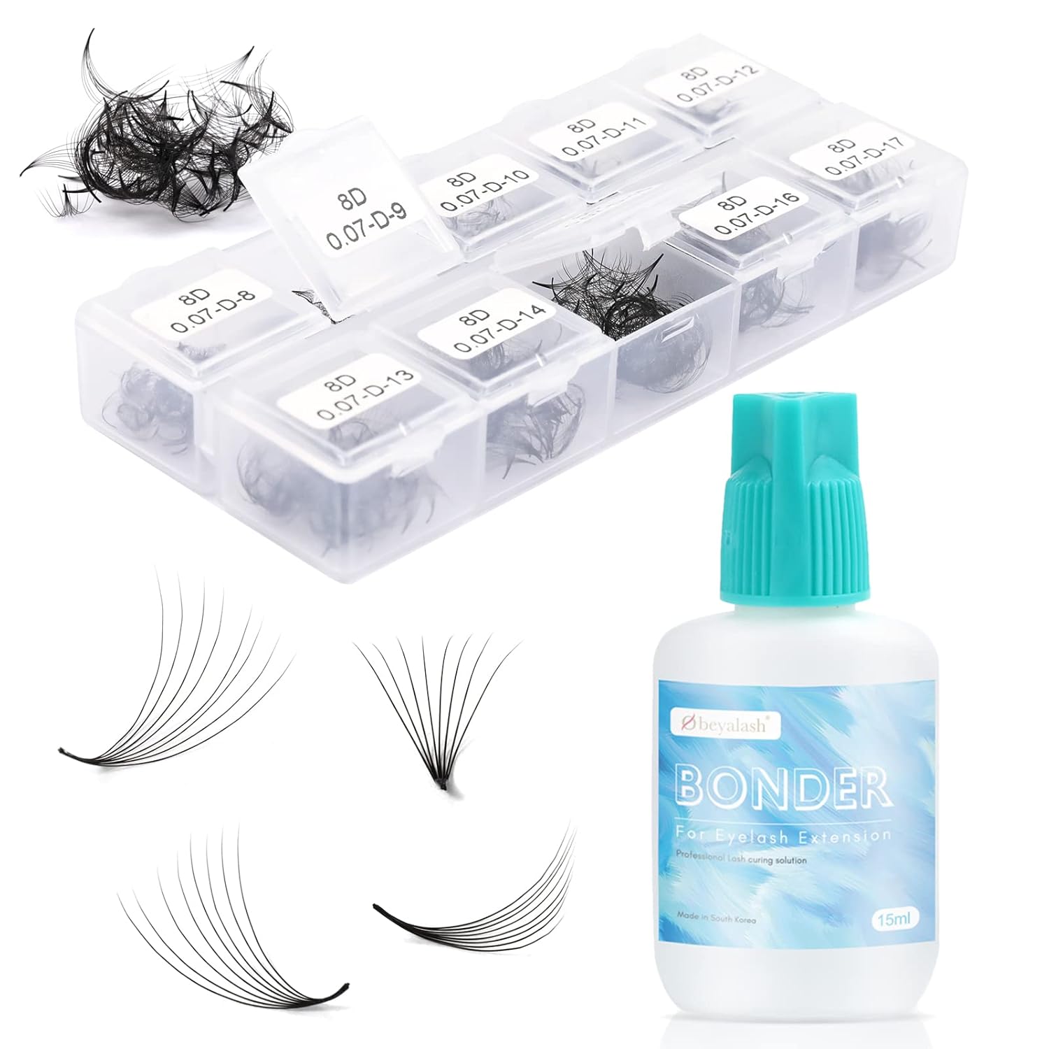 Obeyalash Lash Bonder For Eyelash Extensions And 1000 Loose