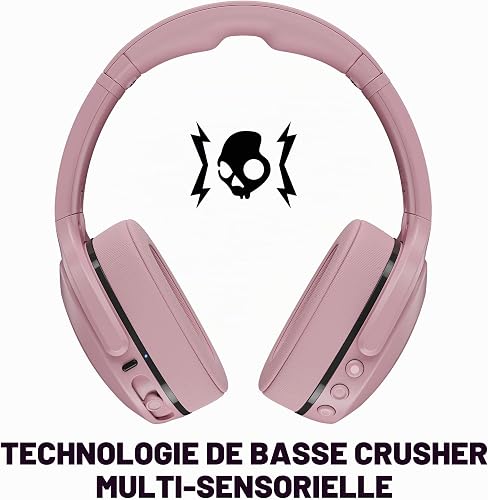 Skullcandy Crusher 540 Active Wireless Bluetooth Headphones with Multi-Sensory Bass, Noise Isolating Over-Ear Fit, Sweat and Water Resistant, 40 Hours Battery, Microphone for iPhone Android - Soft - 2