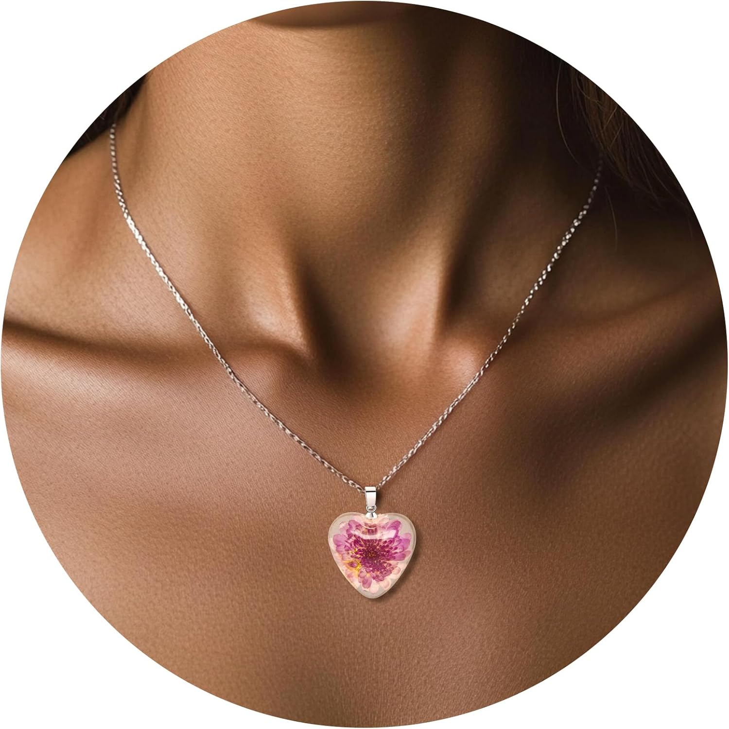 Pressed Flower Necklace Gift for Women | Personalized Handmade Necklaces | Birth Flower Necklace - Image 3