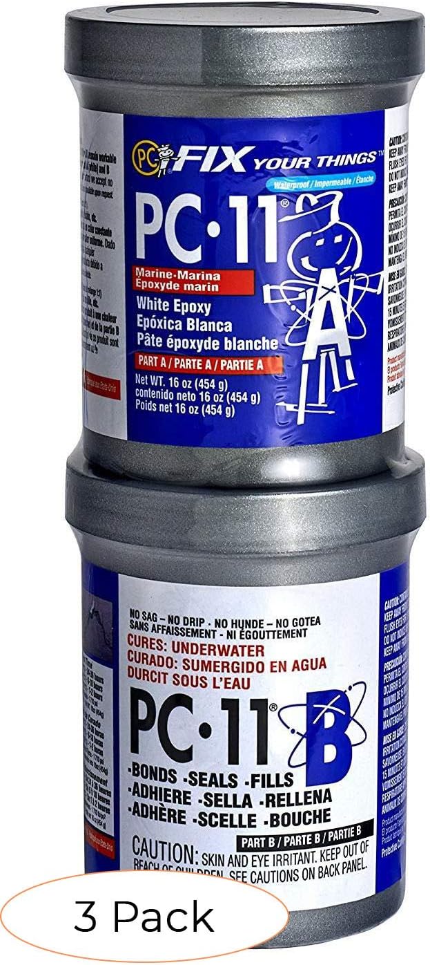 Amazon Com Pc Products Pc 11 Epoxy Adhesive Paste Two Part Marine Grade 1lb In Two Cans Off White Pack 3 Industrial Scientific