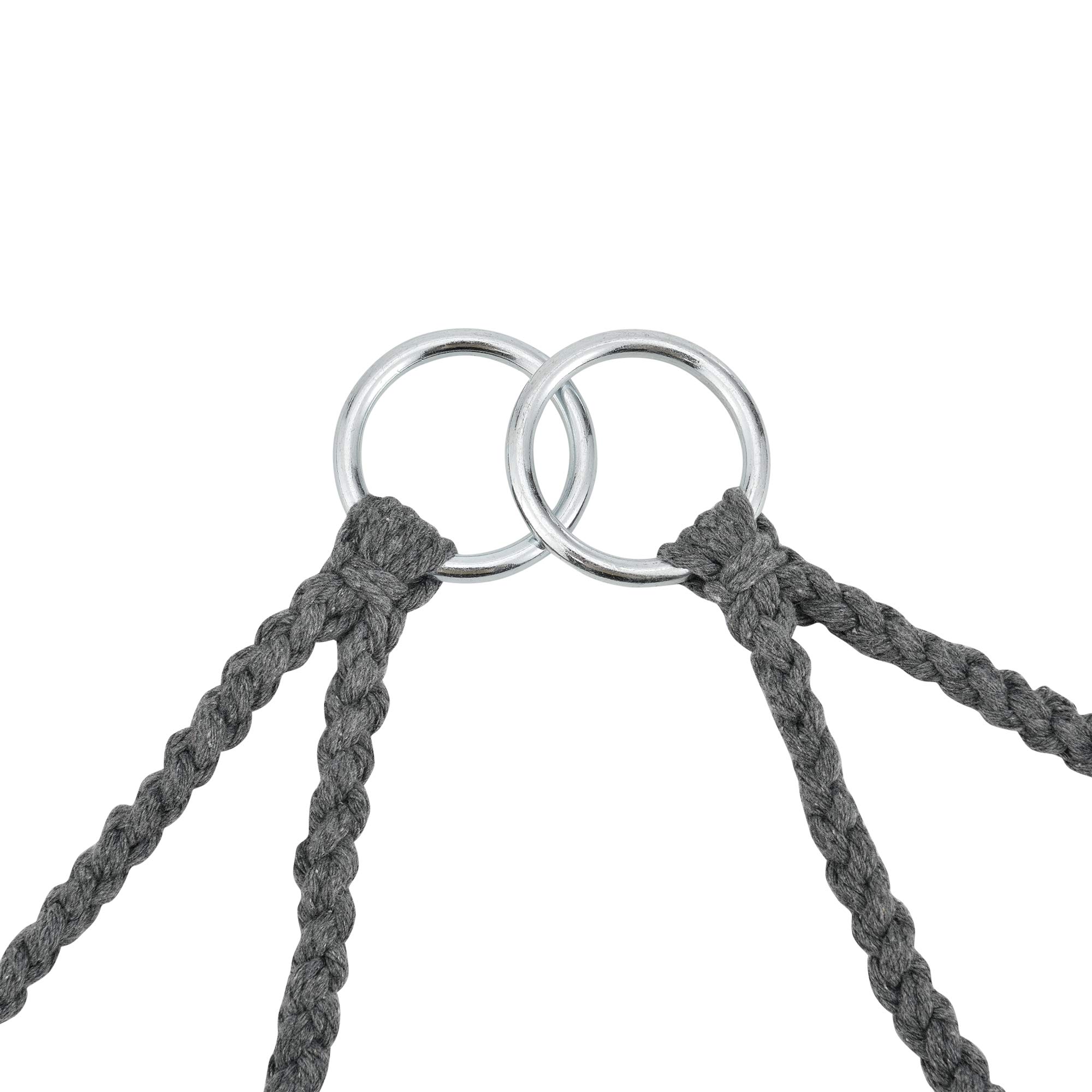 casa.pro Hängesessel mit Kissen Hängesitz Innen und Außen Hängestuhl Hängeschaukel Indoor Outdoor Hängekorb bis 150 kg Dunkelgrau