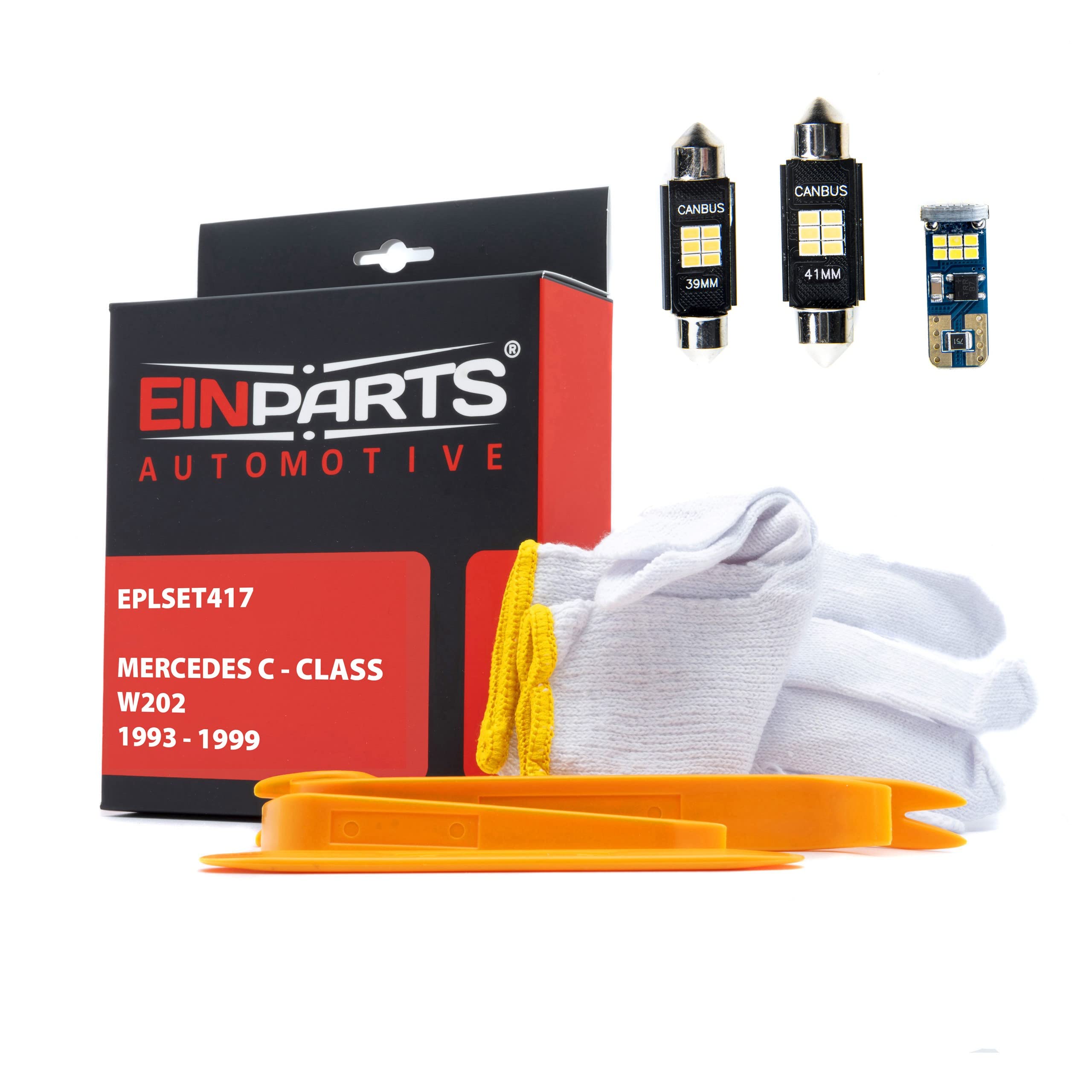 EinParts Juego de Bombillas LED para Coche, Sin errores Can-Bus, para interior de coche especifico para Mercedes C-Class W202 1993-1999, 10 piezas