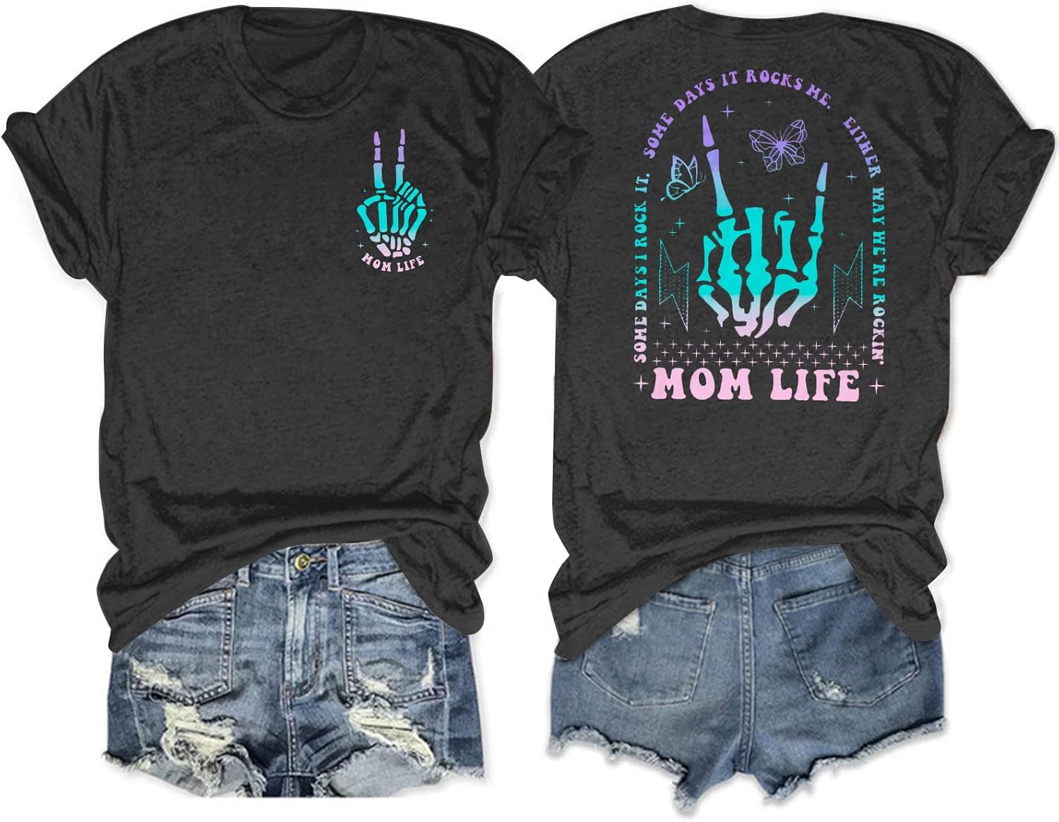 Mama Shirts Mom Life T-Shirts Women Some Days I Rock It Shirt Vintage Casual Short Sleeve Tops - Image 5