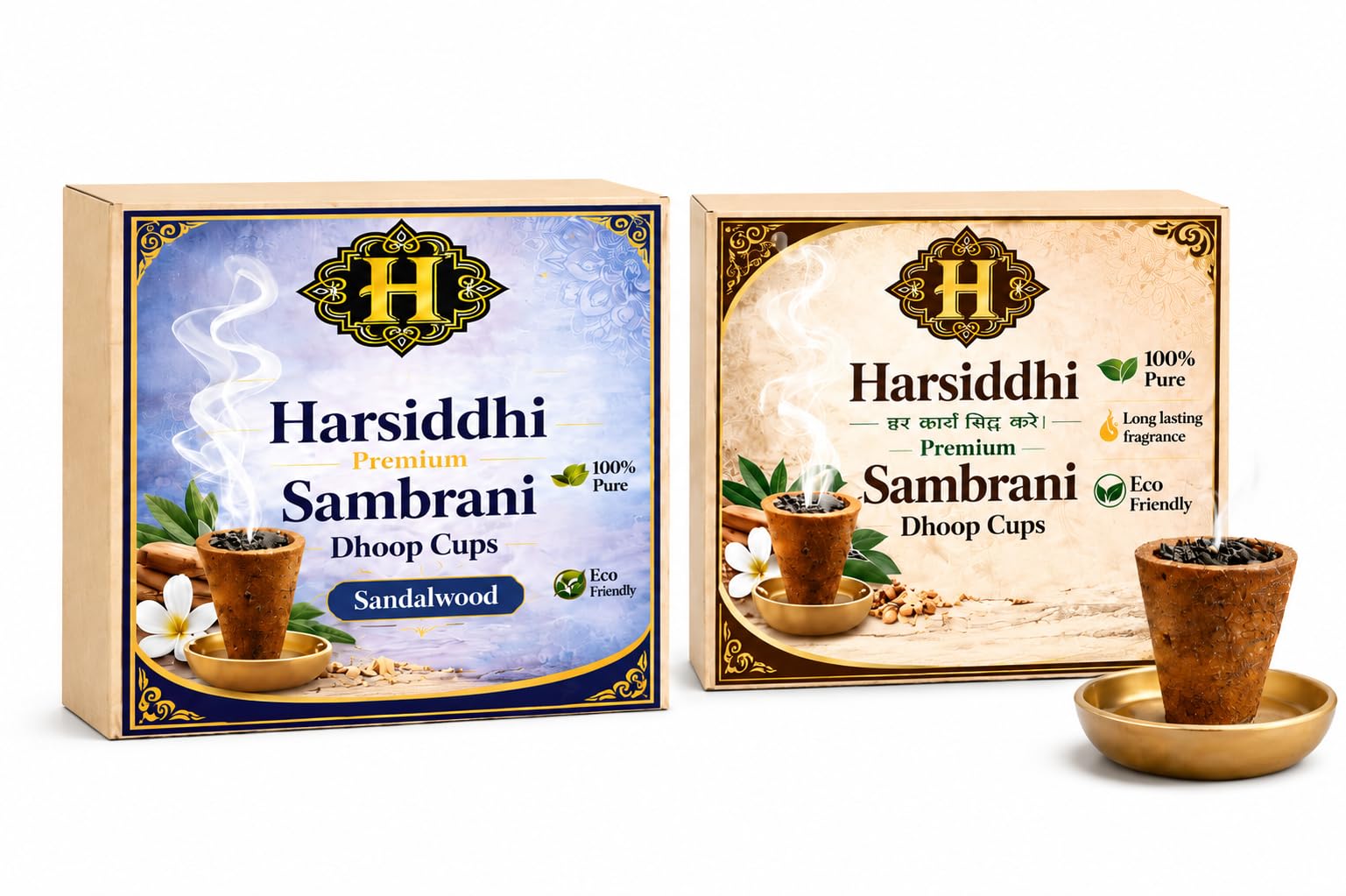 Sambrani Cups Combo Pack | Two Premium Fragrances | Pure Aromatic Sambrani for Puja Needs | Bambooless Charcoal Free | Prayer Meditation Worship Pack of 4-image-20