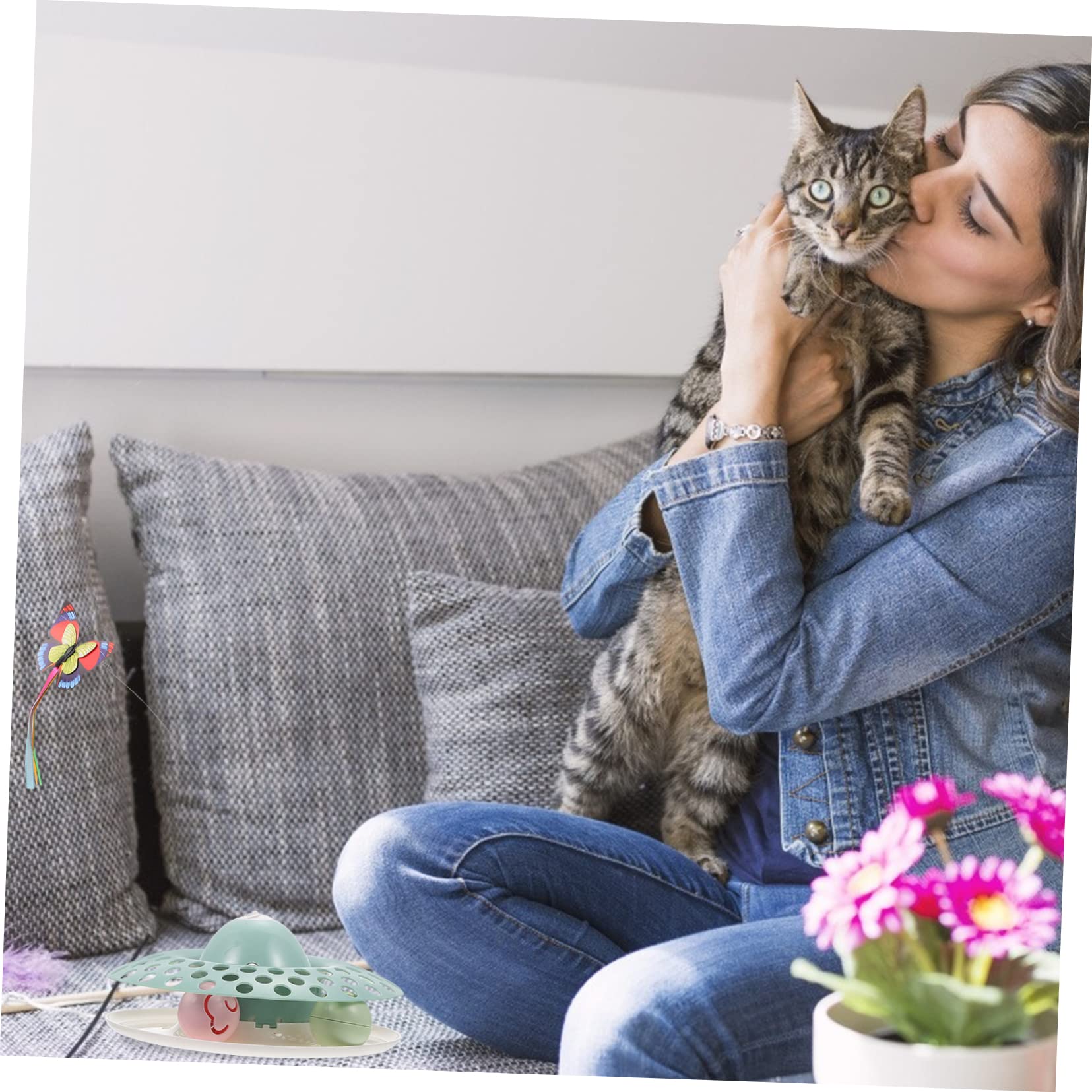 Jouet Interactif pour Chats Tournant Stimulant en Abs et PP pour Animaux de Compagnie