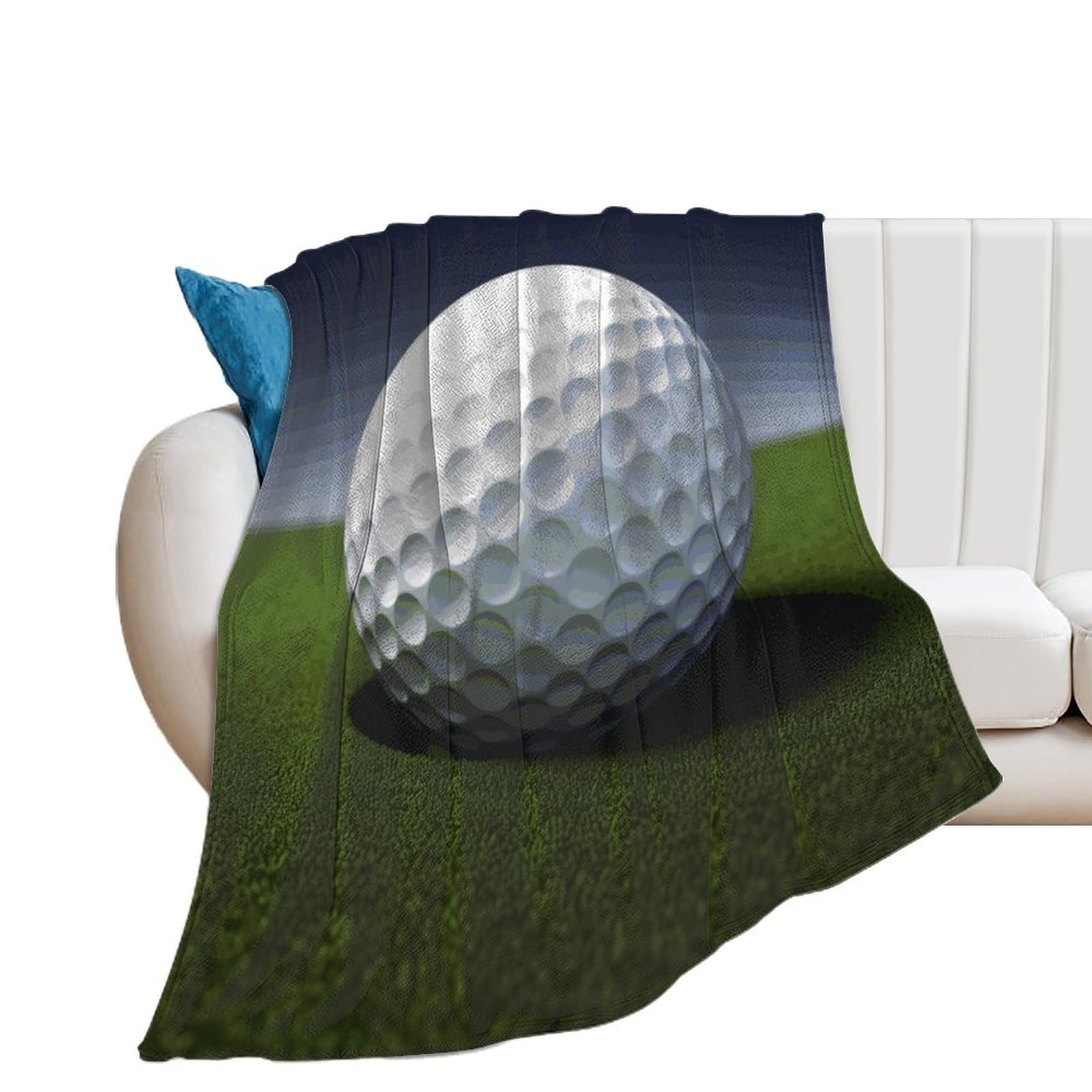 Couverture flanelle motif balle de golf idée cadeau pour lit et salon